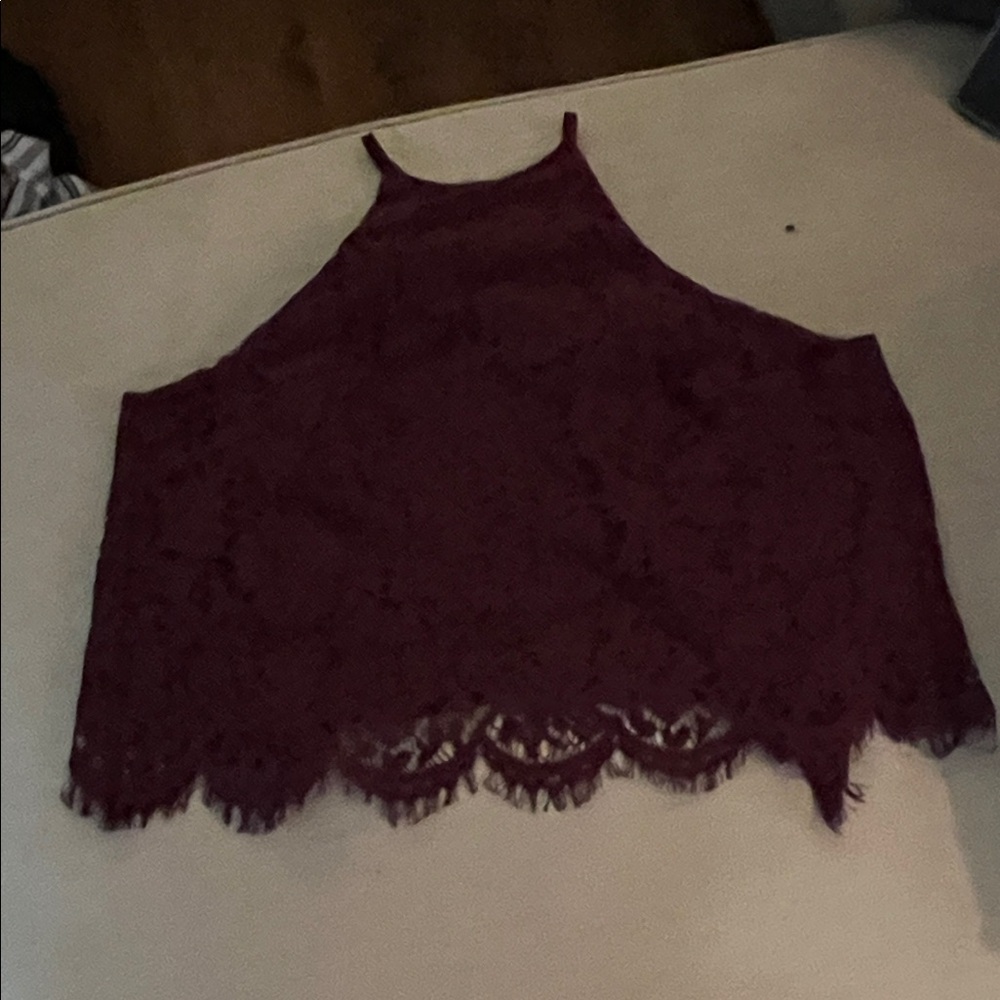 re:named Burgundy Lace Camisole